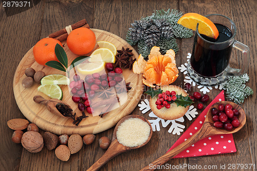 Image of Christmas Food and Wine