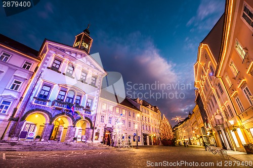 Image of Ljubljana's city center, Slovenia, Europe.