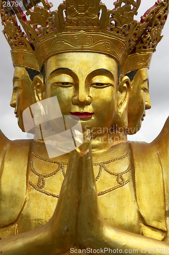 Image of Golden Buddha image, Pagoda at chanteloup, amboise, loire valley, france