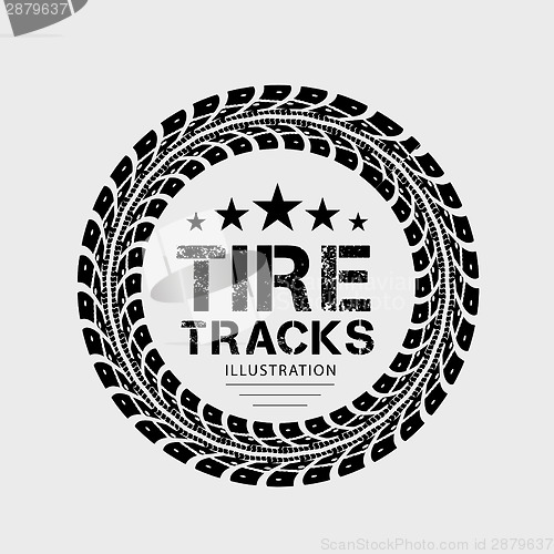 Image of Tire tracks. Illustration on grey background