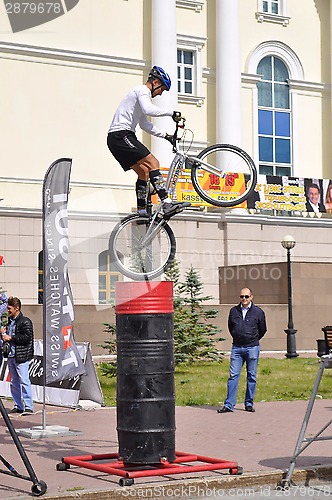 Image of Timur Ibragimov ? the champion of Russia on a cycle trial, acts 