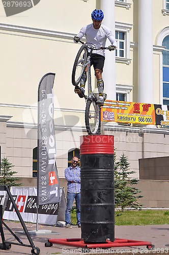 Image of Timur Ibragimov ? the champion of Russia on a cycle trial, acts 