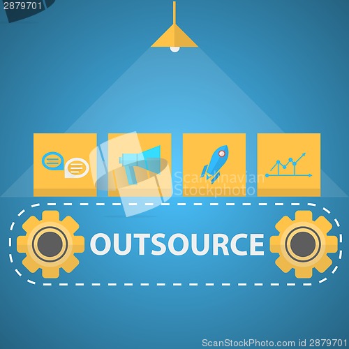 Image of Flat vector illustration of outsourced mechanism
