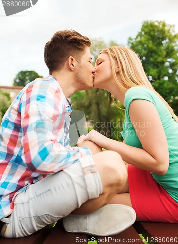 Image of smiling couple in park