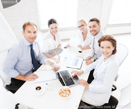 Image of business team having meeting in office