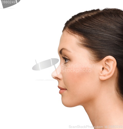 Image of profile portrait of young woman