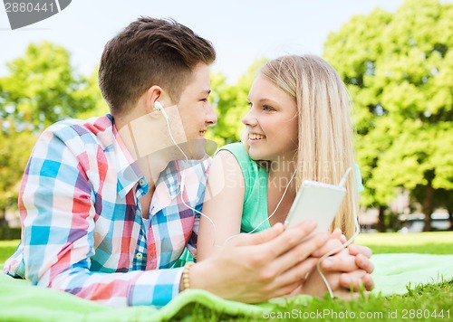 Image of smiling couple in park