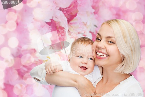 Image of happy mother with smiling baby