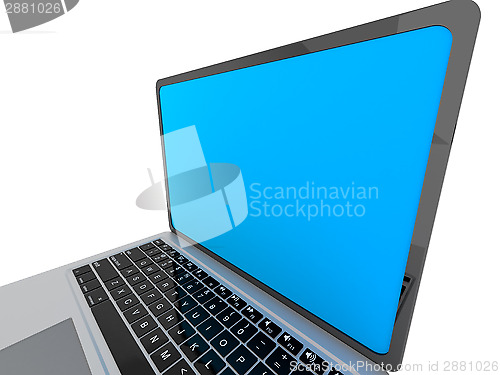 Image of Modern glossy laptop on white.