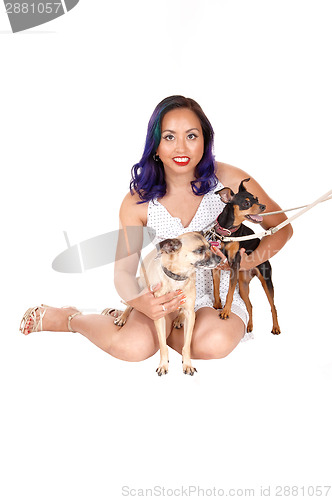 Image of Woman with two dogs.