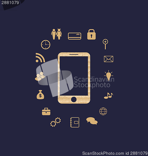 Image of Smartphone with set infographic elements