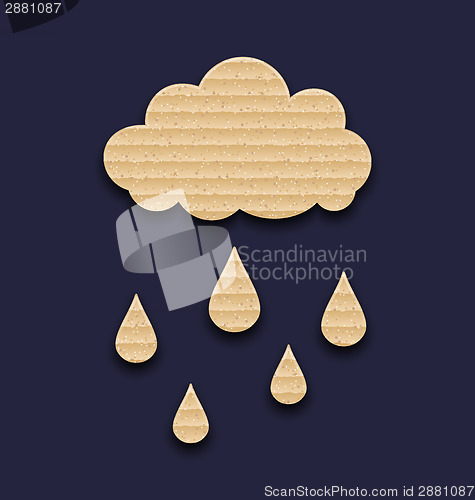 Image of Carton paper cloud with rain drops