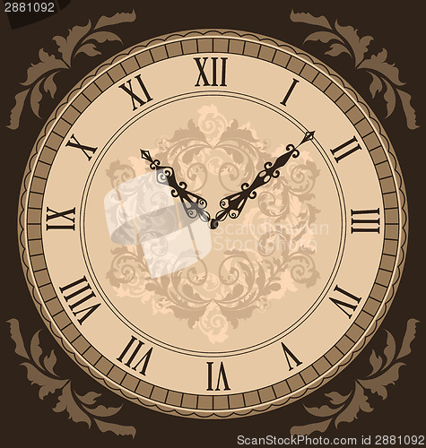 Image of Close-up vintage clock with vignette arrows