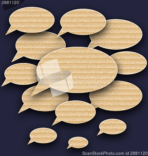 Image of Set speech bubbles made in carton texture