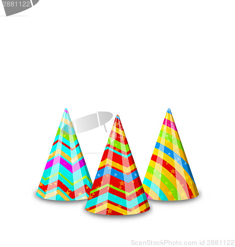 Image of Colorful party hats for your holiday, isolated on white backgrou