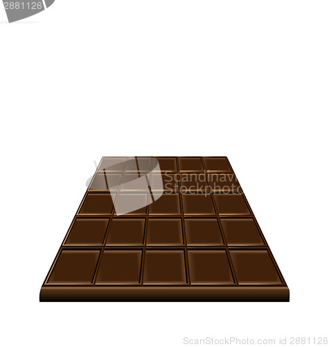 Image of Chocolate bar isolated on white background, sweet dessert