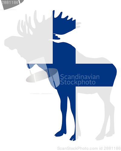 Image of Moose in finnish flag