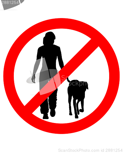 Image of Traffic sign for walking with dogs