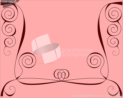 Image of Design background with lines and spirals on green