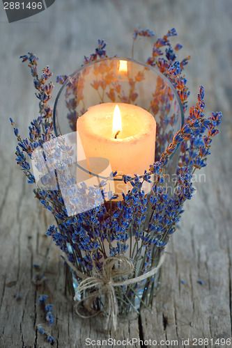Image of candle and lavender