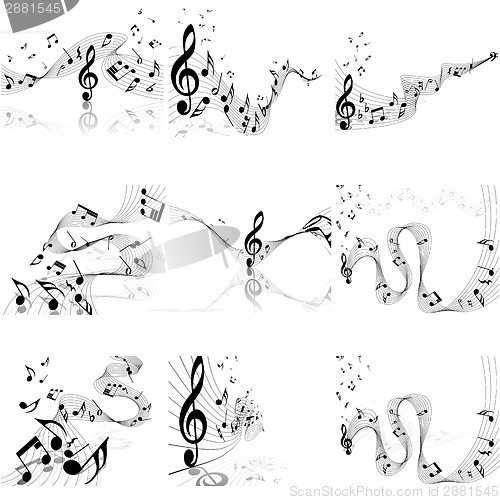 Image of Musical notes staff set