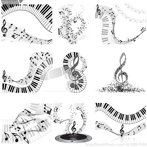 Image of Musical notes staff set