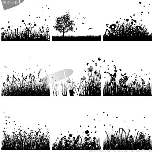 Image of Grass silhouette set