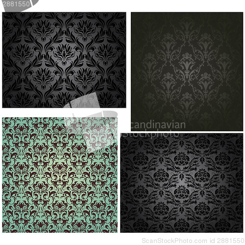 Image of Damask seamless pattern set