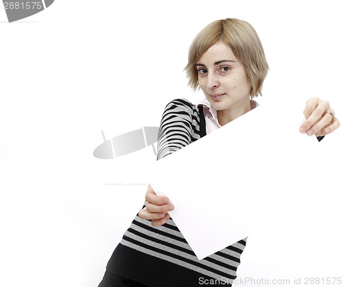 Image of Woman holding a paper