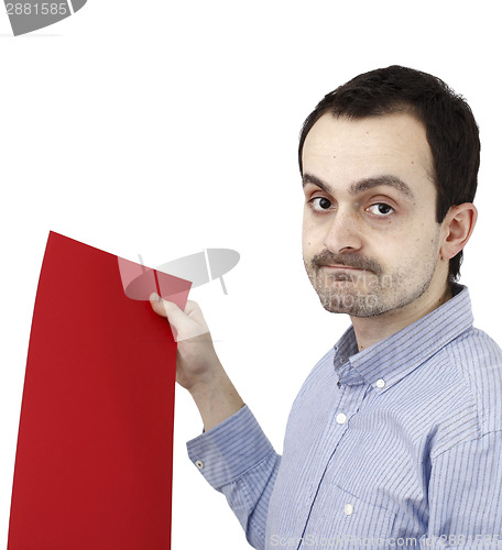 Image of Man holding a paper
