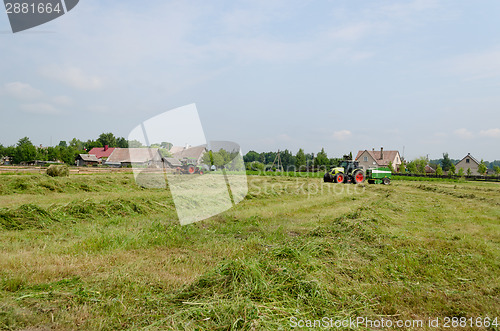 Image of agricultural machines prepare hay animal fodder 