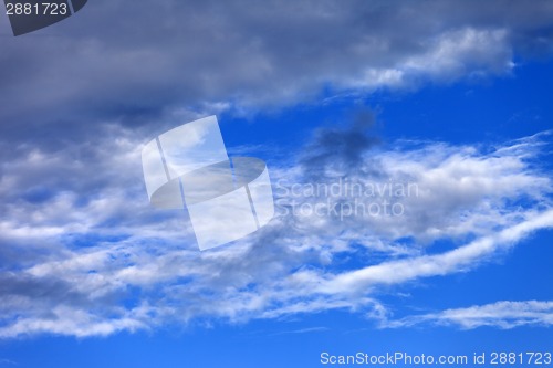 Image of Beautiful blue sky with clouds