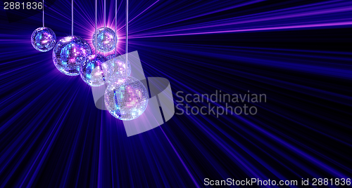 Image of Colorful funky background with mirror disco balls