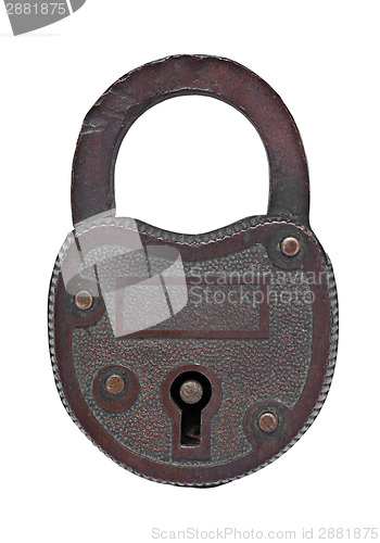 Image of vintage copper padlock