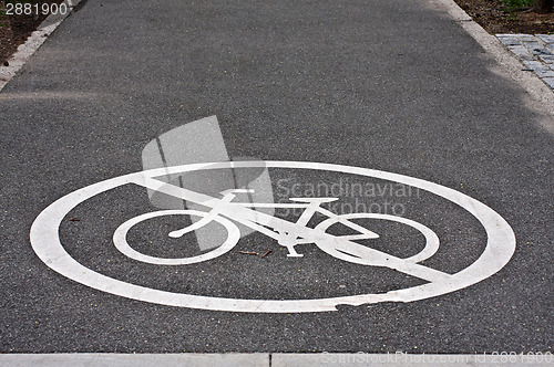 Image of no bicycle line