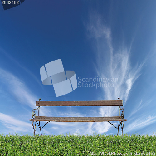 Image of Bench on grass