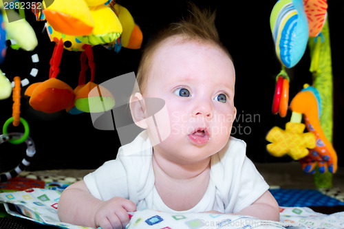 Image of Cute almost four month old baby girl