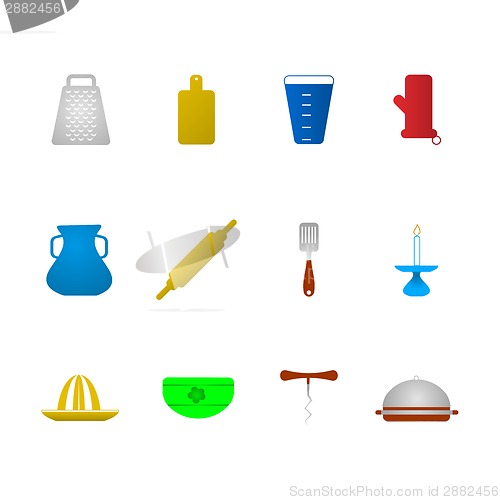 Image of Colored vector icons for kitchenware