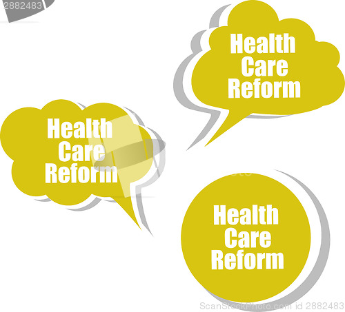 Image of health care reform, Set of stickers, labels, tags. Template for infographics