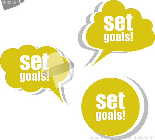 Image of set goals. Set of stickers, labels, tags. Template for infographics