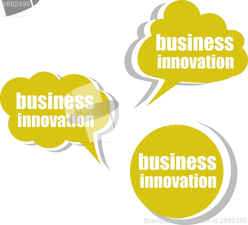 Image of business innovation. Set of stickers, labels, tags. Template for infographics