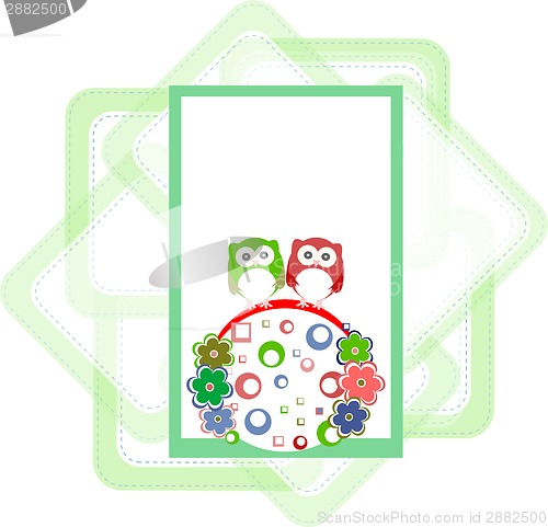 Image of Owl baby family invitation card for baby boy