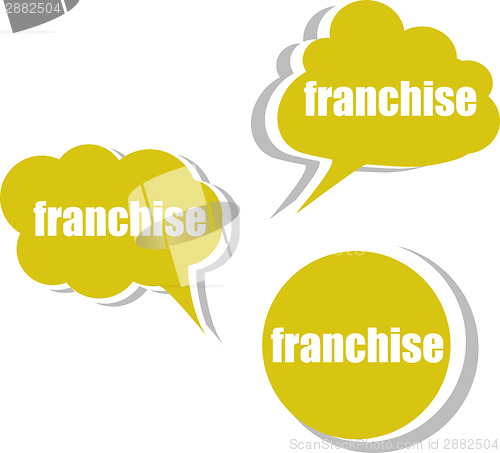 Image of franchise. Set of stickers, labels, tags. Template for infographics