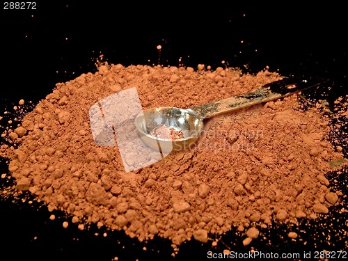 Image of Powdered Cocoa with Silver Teaspoon