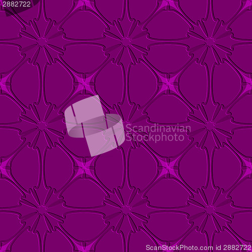 Image of Purple flourish embossed tile ornament