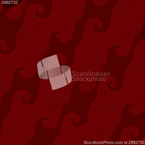 Image of Red curved diagonal lines textured with emboss seamless pattern