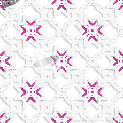 Image of White perforated ornament layered with stars seamless