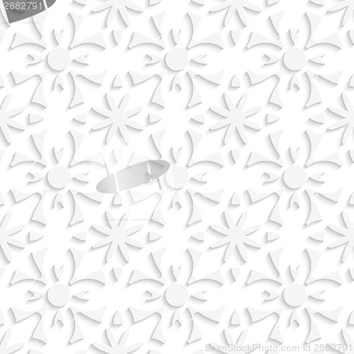 Image of Simple geometrical white repainting flowers seamless