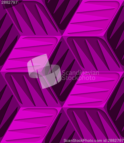 Image of Pink 3d cubes with embossed texture seamless pattern