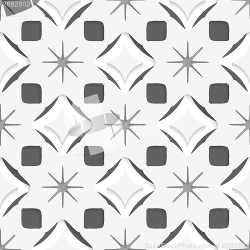 Image of White snowflakes on dark gray seamless